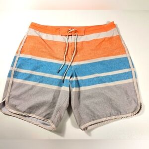 Chip & Pepper Men's Swim Trunks Shorts Ombre Multi Color Drawstring Size 36En